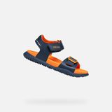 GEOX SANDAL FUSBETTO TIENERS Sandalen - MARINEBLAUW/ORANJE - Maat 27