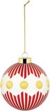Alessi Delight NZ04 1 kerstbal, mondgeblazen, diameter 9 cm, rood, wit, goud