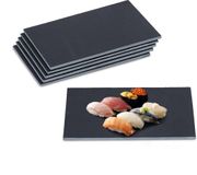 Merkloos Relaxdays Leisteen Serveerplank - Set van 6 - Rechthoekig - Zwart - 26 x 16 cm