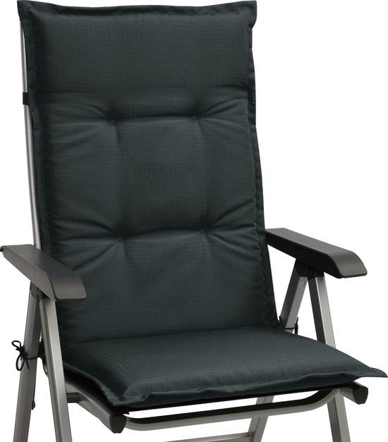 Beautissu Base HL Tuinstoelkussen Hoge Rug 120 x 50 x 6 cm Antraciet