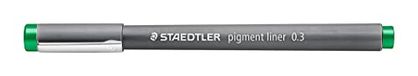 Staedtler 308 03-5 VE pigment liner (fineliner met hoogwaardige pigmentinkt, waterbestendig, lichtbestendig, onuitwisbaar, lijnbreedte 0,3 mm, etui met 10 pigment liners) groen