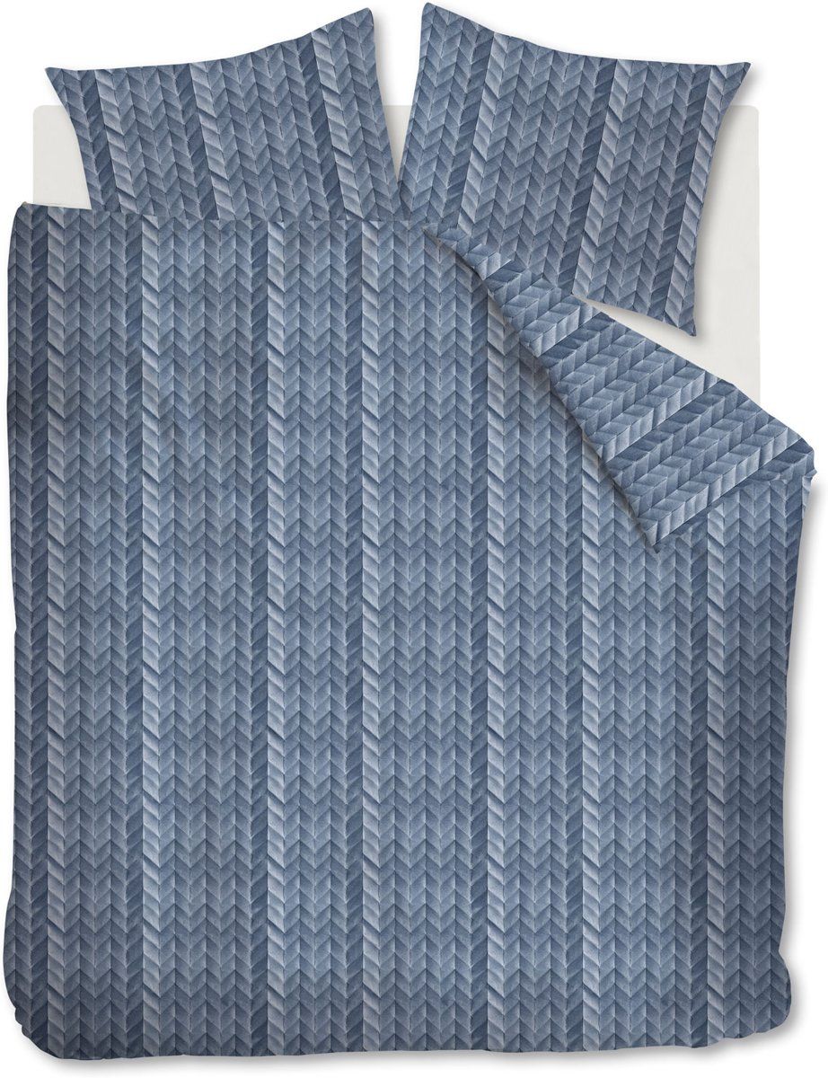 At Home Fold Dekbedovertrek Blauw 240x220 cm