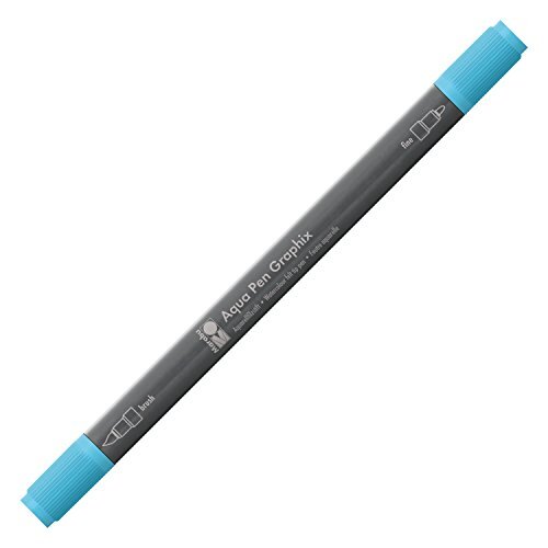 marabu Aqua Pen Graphix 01450003090 Aquarelviltstiften met briljante kleuren, op waterbasis, lichtbestendige pigmentinkt, met dubbele punt, aquarelleerbaar op aquarelpapier