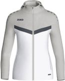 Jako Iconic Jas Met Kap Dames - Wit / Zachtgrijs | Maat: 44