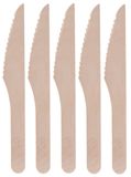 Couverts jetables en bois - couteaux - 120 pièces - Couverts d'anniversaire ou de barbecue - 16 cm