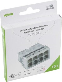 WAGO® Mini lasklem 8-voudig 8x0.5-2.5mm² - 2273-208 - 10 stuks in blister