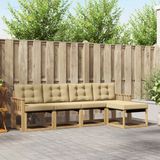 vidaXL - Buiten - bank - set - 5 - st - Wit - en - Beige
