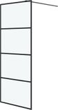 vidaXL Inloopdouchewand - 80x195 cm - mat - ESG-glas - zwart