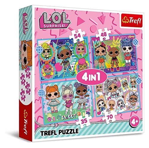 Trefl - L.O.L. Surprise, Ontmoet de Poppen - Puzzel 4in1, 4 puzzels, van 35 tot 70 stukjes - Puzzels voor kleine fans van L.O.L.-poppen, Verschillende Moeilijkheidsgraden, voor Kinderen vanaf 4 jaar
