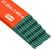 VEVOR Plantensteun, Verpakking van 50 Stuks, Plantenstokken ⌀11x1455mm, Metaal