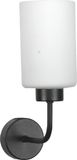 JASTAR Lampe murale noire, abat-jour en verre blanc - 15-423