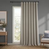 HPD Half Price Drapes Faux linnen getextureerde kamer verduisterende gordijnen voor slaapkamer 120 inch lang (1 paneel), 100 W x 120 l extra brede gordijnen voor woonkamer woondecoratie, havermout