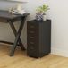 en.casa Armoire de bureau Kökar commode à roulettes 69x28x41 cm noir