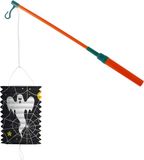 Merkloos Lampionstokje 40 cm - met spook lampion - zwart - H22 cm - Sint Maarten