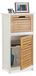 Armoire de rangement avec tiroir, en bambou, dimensions 83x40x30 cm, couleur blanche