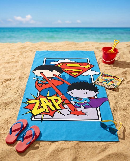 4KidsOnly Superman Strandlaken Zap - 70 x 140 cm - Katoen