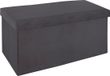 Pouf velours + boîte de rangement Alizee gris foncé