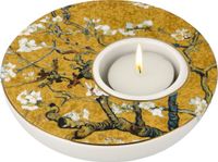 Goebel - Vincent van Gogh | Windlicht / Theelicht Amandelboom goud | Porselein - 12cm - waxinelicht houder
