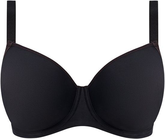 Freya ESSENTIALLY SMOOTH Dames T-shirt bh met beugel en voorgevormde cup - Zwart - Maat 75D