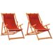 VidaXL Tuinstoel Terras Gecapitonneerde zitting Eucalyptus, Polyester Rood (2 stuks)
