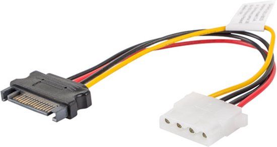Lanberg Molex female naar SATA male voedingskabel 15 cm