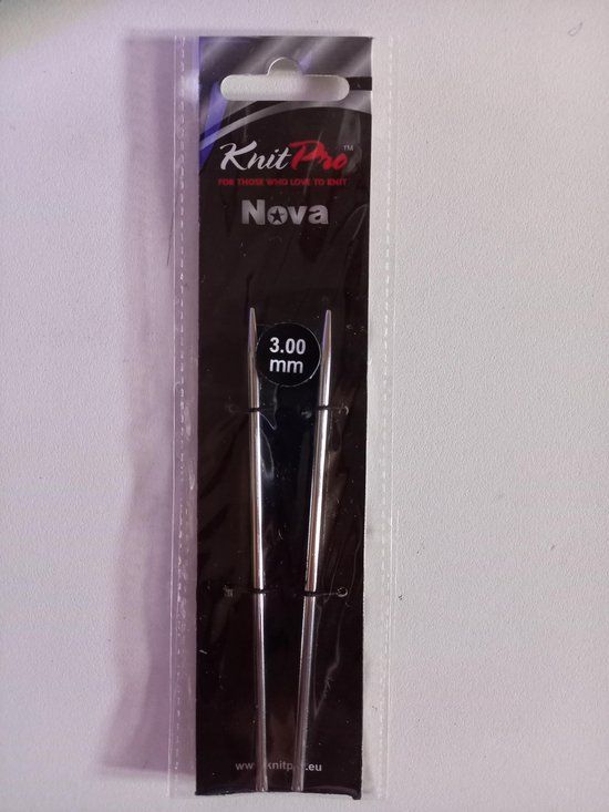 KnitPro Nova Metal verwisselbare breipunten 3.00mm zilver Metaal 2 stuks