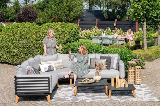 Garden Impressions  Carmen loungeset 5-delig - donker grijs/teak look