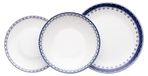 Leander Set d'assiettes, porcelaine tchèque, HyggeLine, bleu, 12 cm