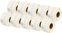 Aftertech 10 x 99013 36 x 89 mm rollen semi-transparante zelfklevende etiketten, compatibel (260 etiketten/rol = 2600 in totaal) voor Dymo LabelWriter Seiko SLP labelprinter S0722410
