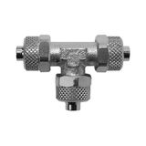 Riegler T-connector "value line" voor slang 12/10 mm, SW 14, werkdruk max. 18 bar, messing vernikkeld