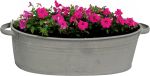 Mega Collections Farmer Plantenpot - Ovaal - Zink - Donkergrijs - L29 x D21 x H12.5 cm