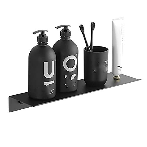 NESHO Douche Planken Zwarte Shampoo Houder Voor Douche Geen Boren Douche Caddy Roestvrij Staal Zelfklevende Wandmontage Voor Keuken Badkamer B2 Tier 305cm Maat A2 Vloer 30cm