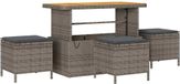 Bol Table de jardin 4 pcs Gris poly rotin
