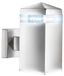 Searchlight India - Buiten wandverlichting - 8 x 18 cm - 2W LED incl. - IP44 - Satijn zilver