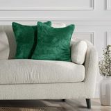 DecoKing Henry, 2 kussenslopen 45 x 45 cm, microvezel, ritssluiting, fleece, kussenovertrek, flessengroen, 2 stuks