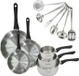 Fackelmann Geneva Set de cuisine, 12 pièces, Acier inoxydable, Induction