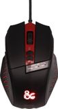 Konix Dungeons & Dragons Gaming-muis, bedraad, 7 toetsen, 1.8 m kabel, USB-aansluiting, zwart en rood