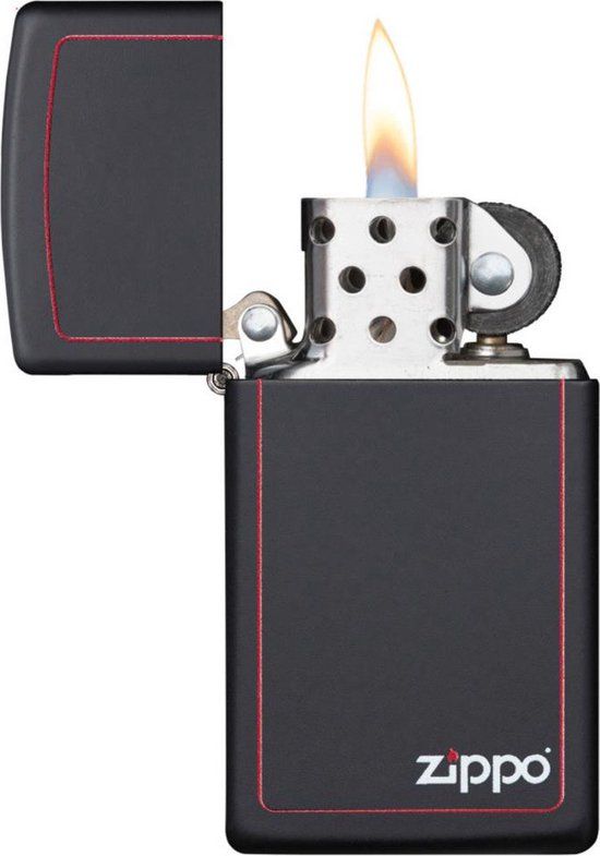 Zippo Black Matte Slim with Border Lighter