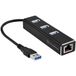 Silverstone SST-EP04 3-Port USB 3.0 Hub mit Gigabit Ethernet - schwarz