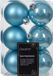 Decoris Kerstballen - 24 stuks - 6 cm - Kunststof - IJsblauw / Suiker Blauw