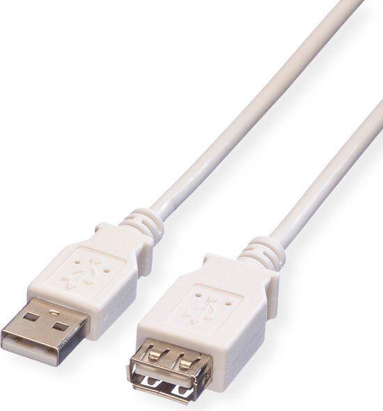 Value USB 2.0 A Male to A Female Cable - 1.8m - White