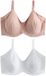 Next - Dames - Set van 2 Ultimate Comfort onderarm gladmakende F-K beha's van een katoenmix zonder vulling met beugel - Naturel