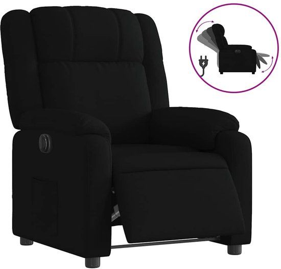 vidaXL Fauteuil verstelbaar elektrisch stof zwart