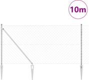 vidaXL Gaashek met grondpennen 10 x 1 m gegalvaniseerd staal zilver
