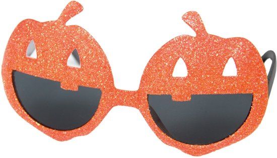 Folat Bril Halloween Pompoen Glitter