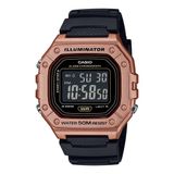 Casio W-218HM-5BVEF Horloge - Kunststof - Zwart - Ø 38 mm