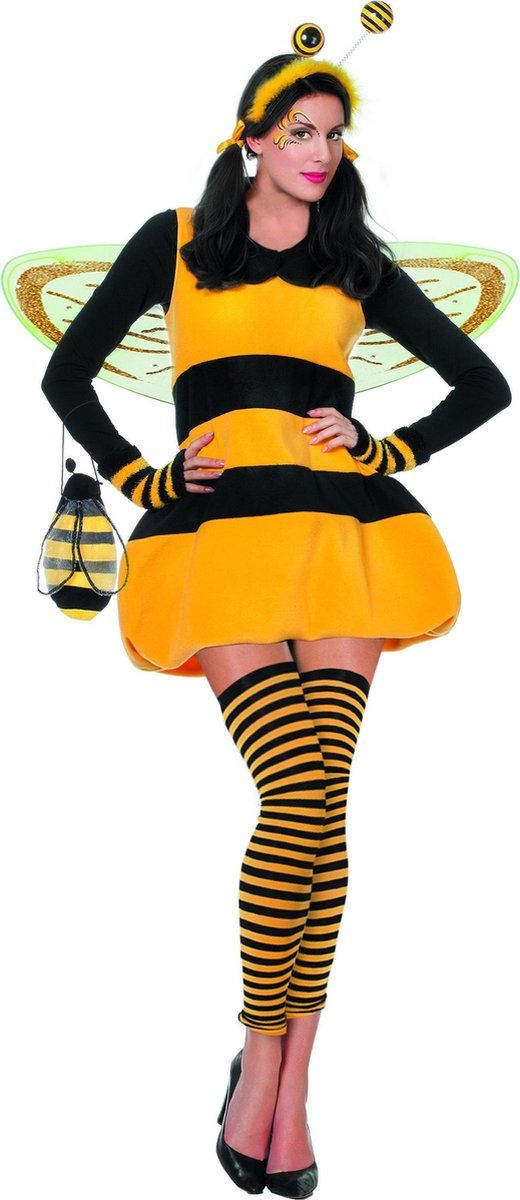 Wilbers Bij & Wesp Kostuum | Zoemend Zacht Bijtje Fleece | Vrouw | Maat 40 | Carnaval