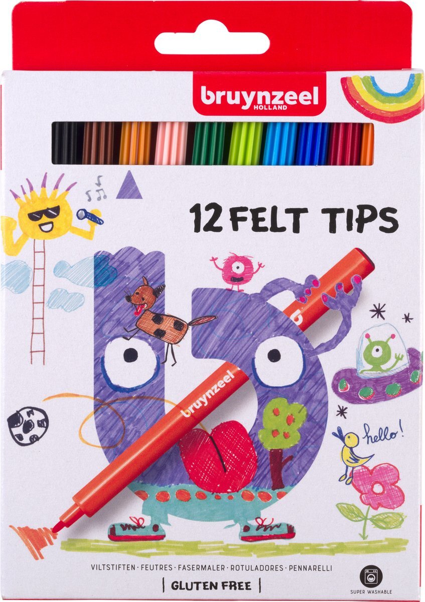 Bruynzeel Viltstiften set | 12 kleuren