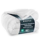DECOKING Inez Vierseizoenendekbed, hypoallergeen, 100% microvezel, wit, 155 cm x 220 cm