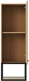 Vente-unique Zwevend badkamermeubel met inbouwwastafel en kast met nis - 2 laden - Licht naturel - 120 cm